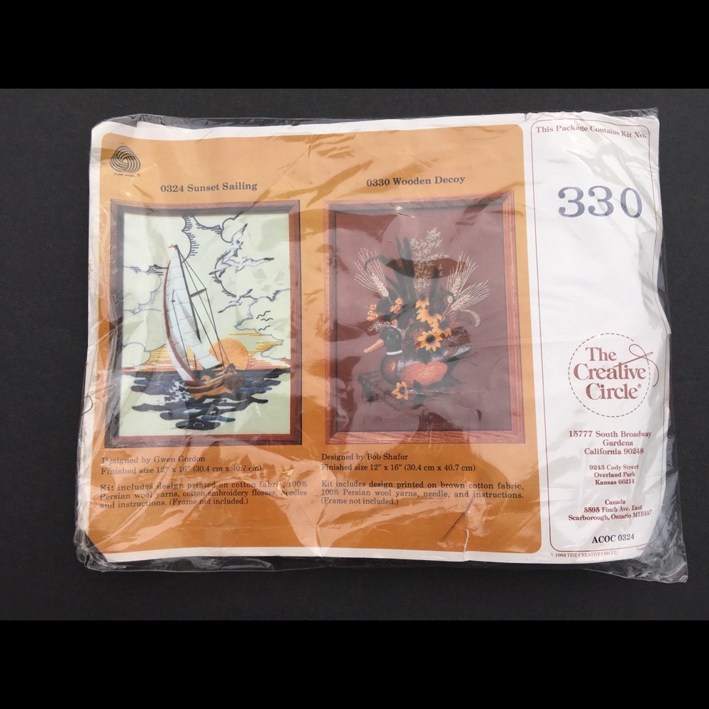 Creative Circle Duck Decoy Embroidery Kit Vintage 1983 12” x 16” NOS